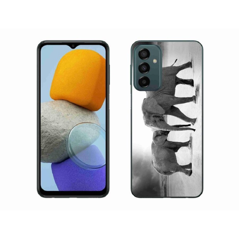 Gelový kryt mmCase na mobil Samsung Galaxy M23 5G - černobílí sloni