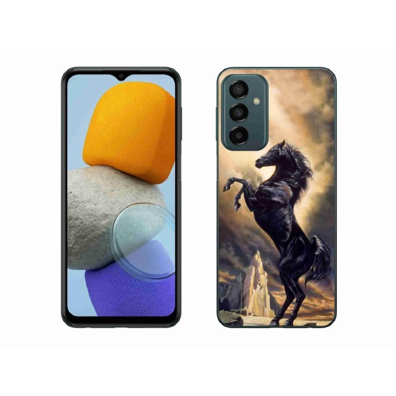 Gelový kryt mmCase na mobil Samsung Galaxy M23 5G - černý kreslený kůň