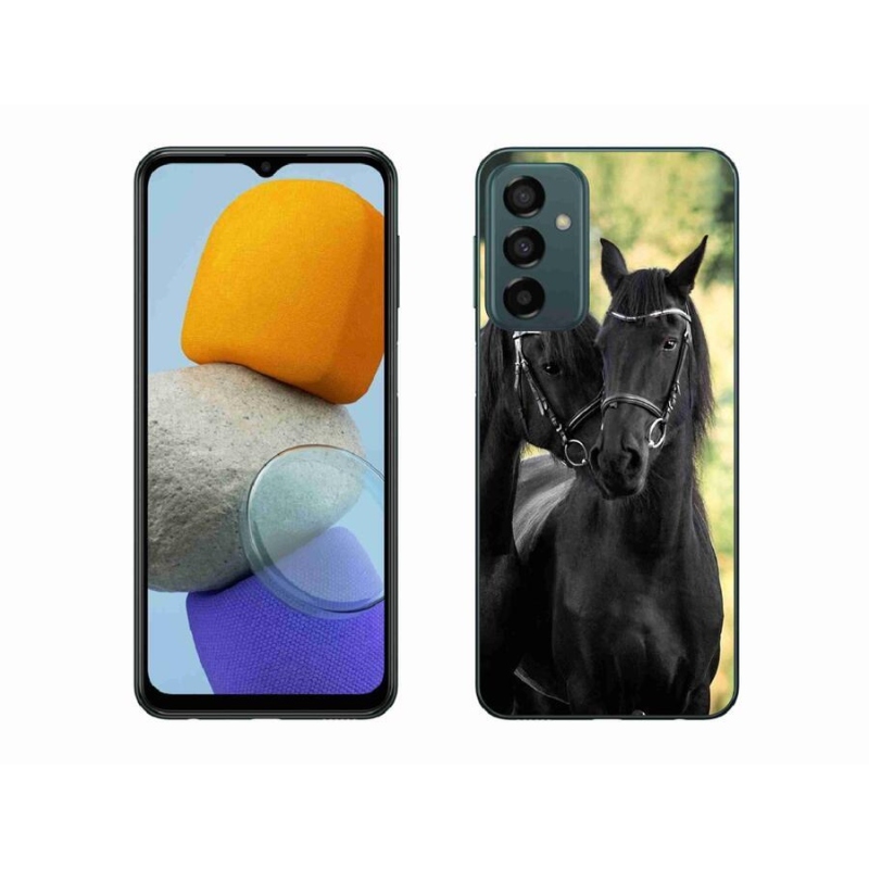 Gelový kryt mmCase na mobil Samsung Galaxy M23 5G - dva černí koně