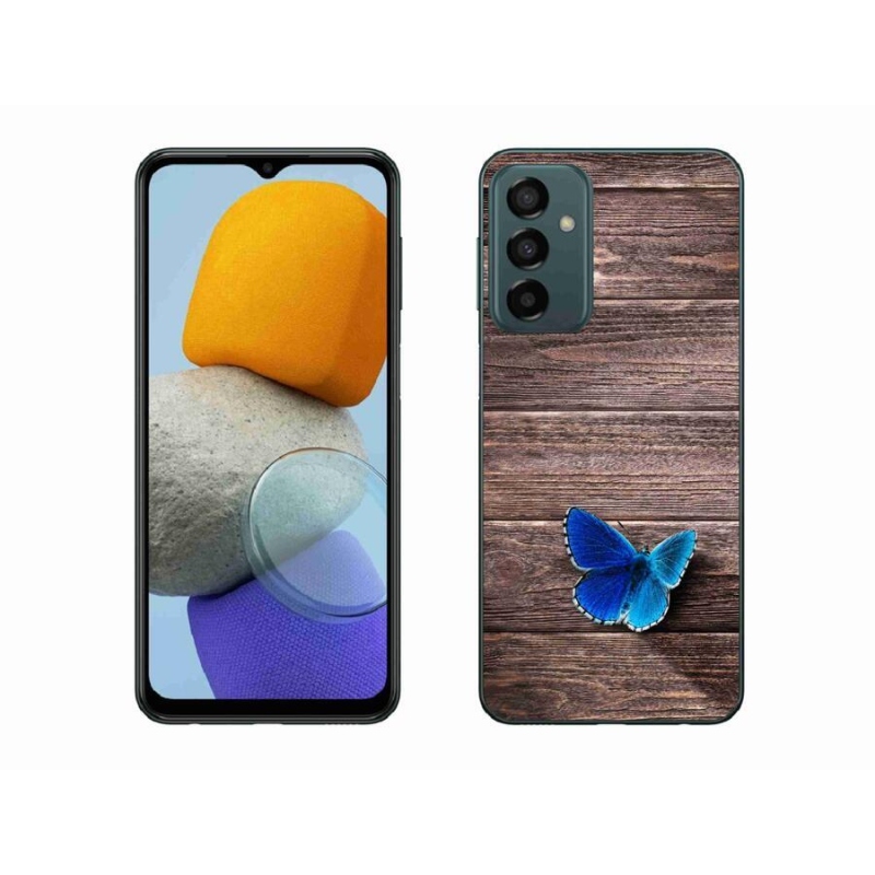 Gelový kryt mmCase na mobil Samsung Galaxy M23 5G - modrý motýl 1
