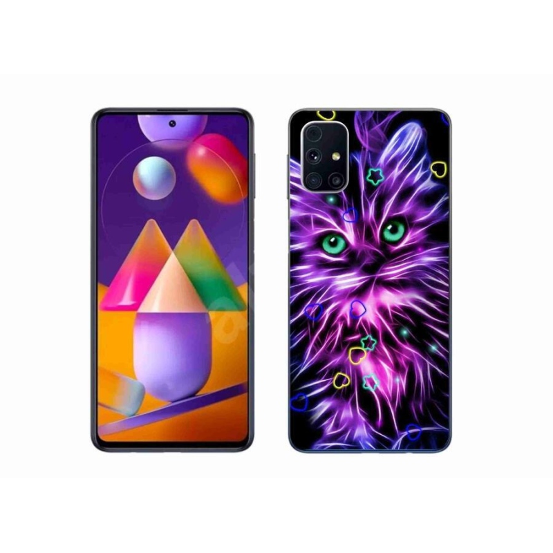 Gelový kryt mmCase na mobil Samsung Galaxy M31S - abstraktní kočka