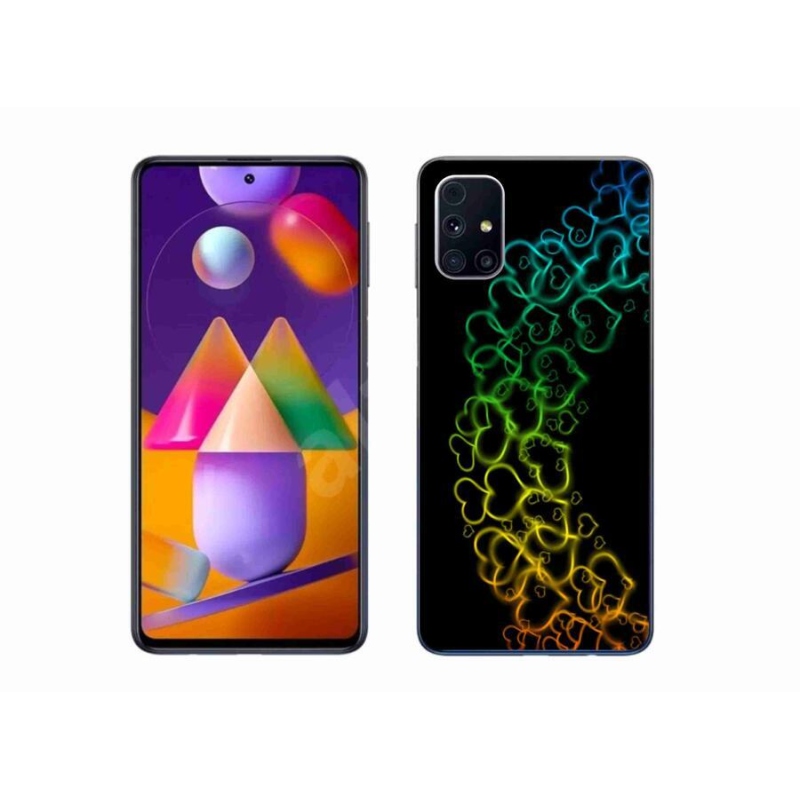 Gelový kryt mmCase na mobil Samsung Galaxy M31s - barevná srdíčka