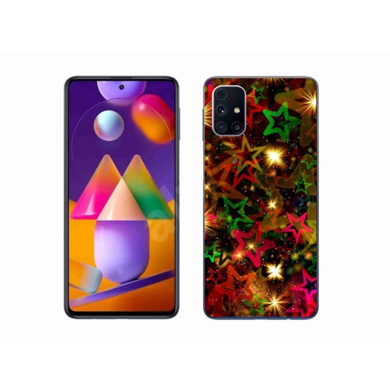 Gelový kryt mmCase na mobil Samsung Galaxy M31S - barevné hvězdičky