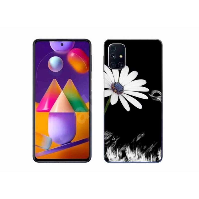Gelový kryt mmCase na mobil Samsung Galaxy M31s - bílá květina