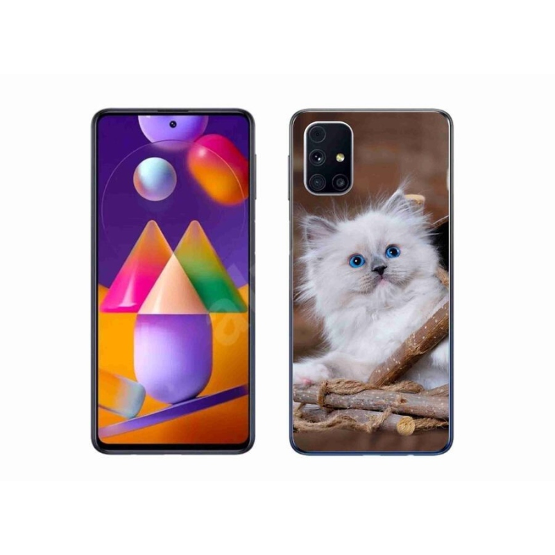 Gelový kryt mmCase na mobil Samsung Galaxy M31s - bílé kotě