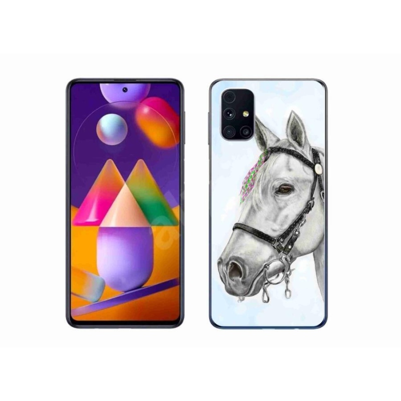 Gelový kryt mmCase na mobil Samsung Galaxy M31s - bílý kůň 1