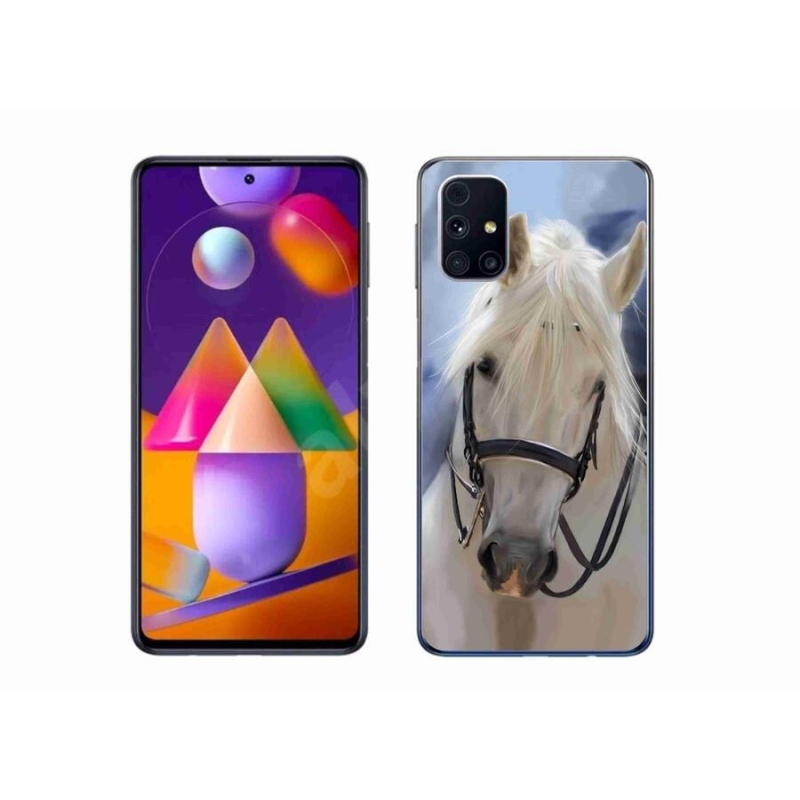 Gelový kryt mmCase na mobil Samsung Galaxy M31s - bílý kůň