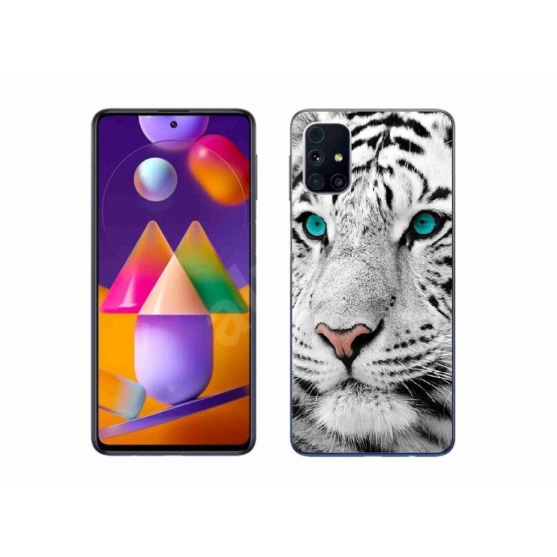 Gelový kryt mmCase na mobil Samsung Galaxy M31s - bílý tygr