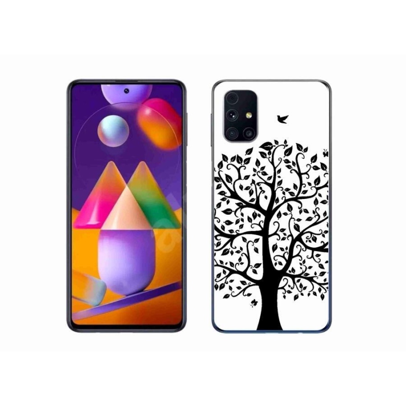 Gelový kryt mmCase na mobil Samsung Galaxy M31s - černobílý strom