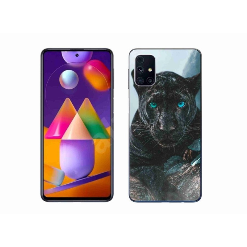 Gelový kryt mmCase na mobil Samsung Galaxy M31S - černý panter