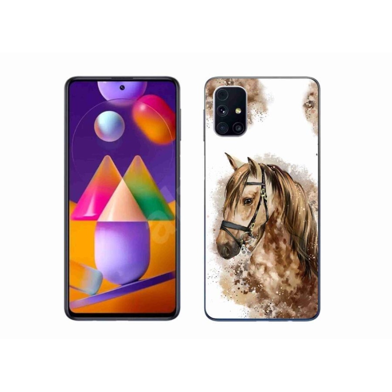 Gelový kryt mmCase na mobil Samsung Galaxy M31S - hnědý kreslený kůň