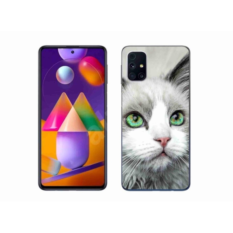 Gelový kryt mmCase na mobil Samsung Galaxy M31s - kočičí pohled