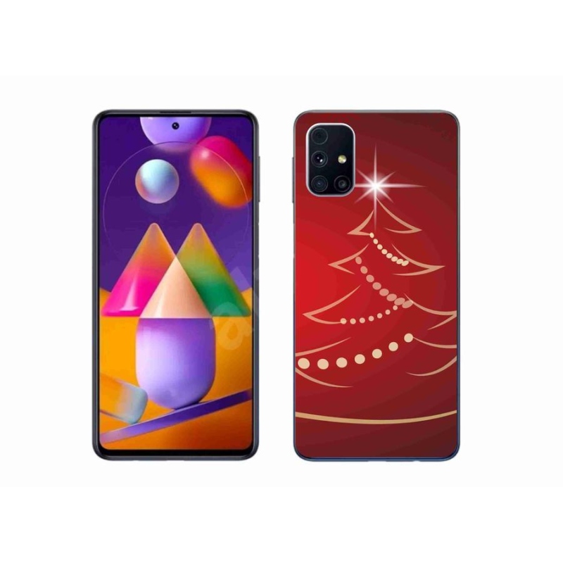 Gelový kryt mmCase na mobil Samsung Galaxy M31s - kreslený vánoční stromek