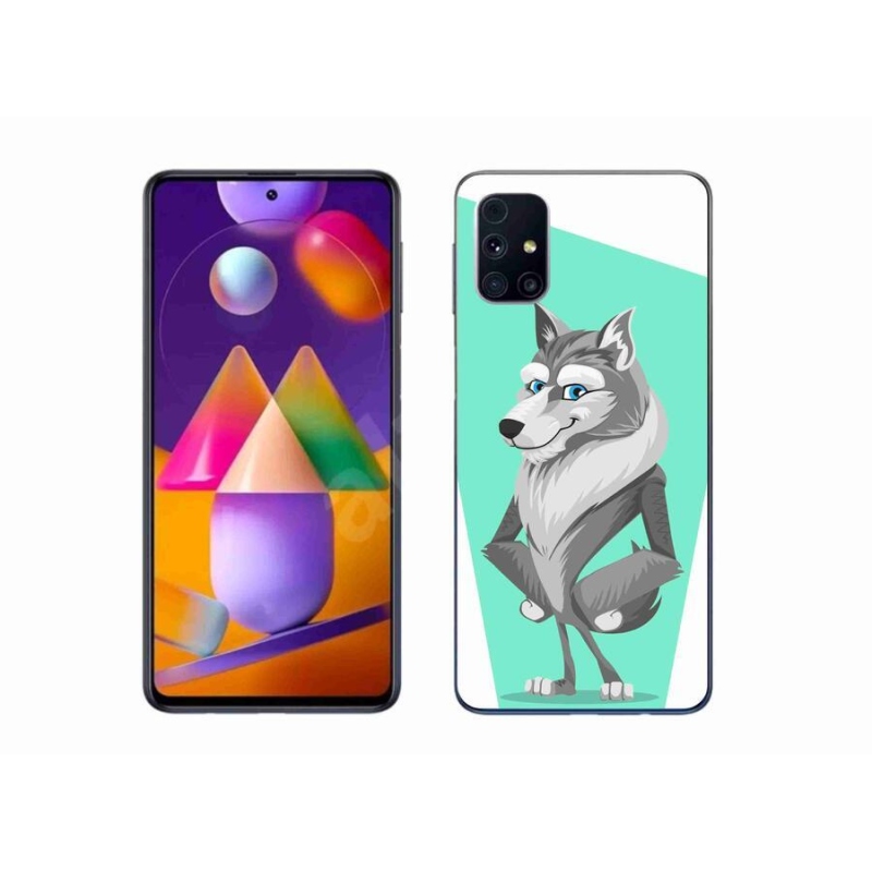 Gelový kryt mmCase na mobil Samsung Galaxy M31s - kreslený vlk