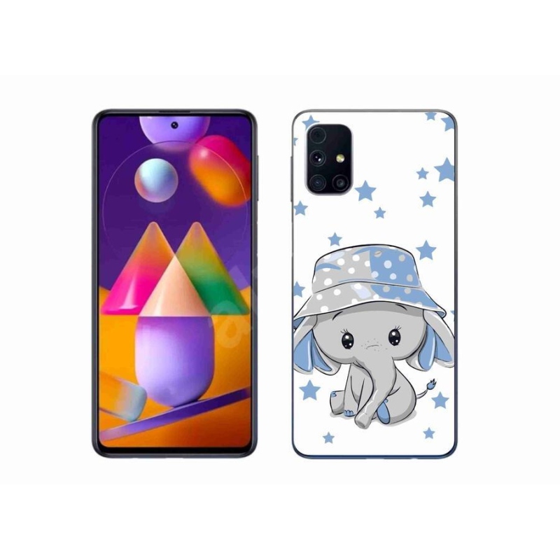 Gelový kryt mmCase na mobil Samsung Galaxy M31s - modrý slon