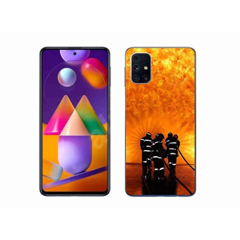 Gelový kryt mmCase na mobil Samsung Galaxy M31s - požár