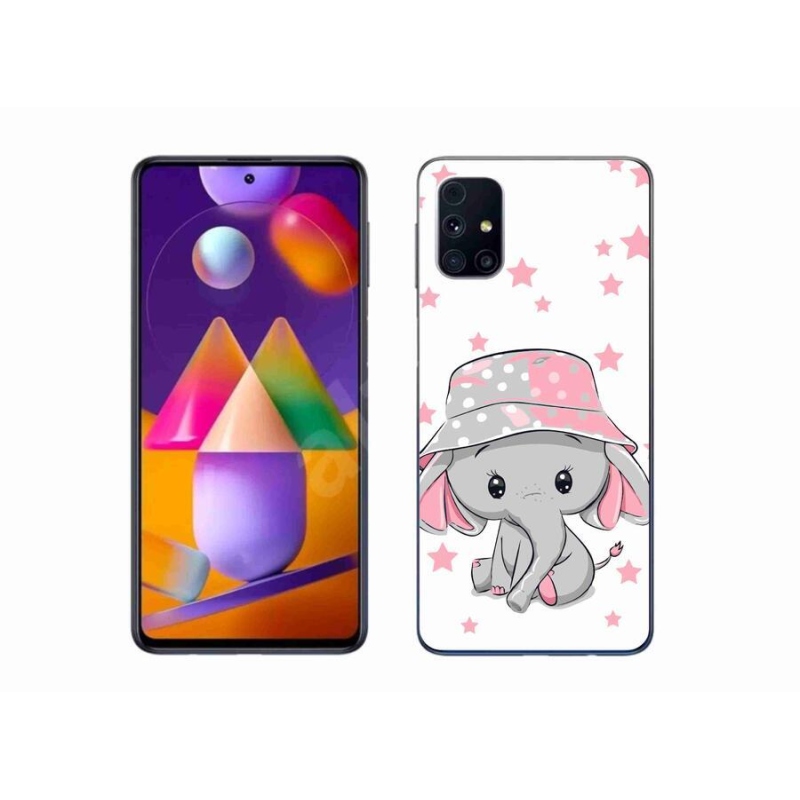 Gelový kryt mmCase na mobil Samsung Galaxy M31s - růžový slon