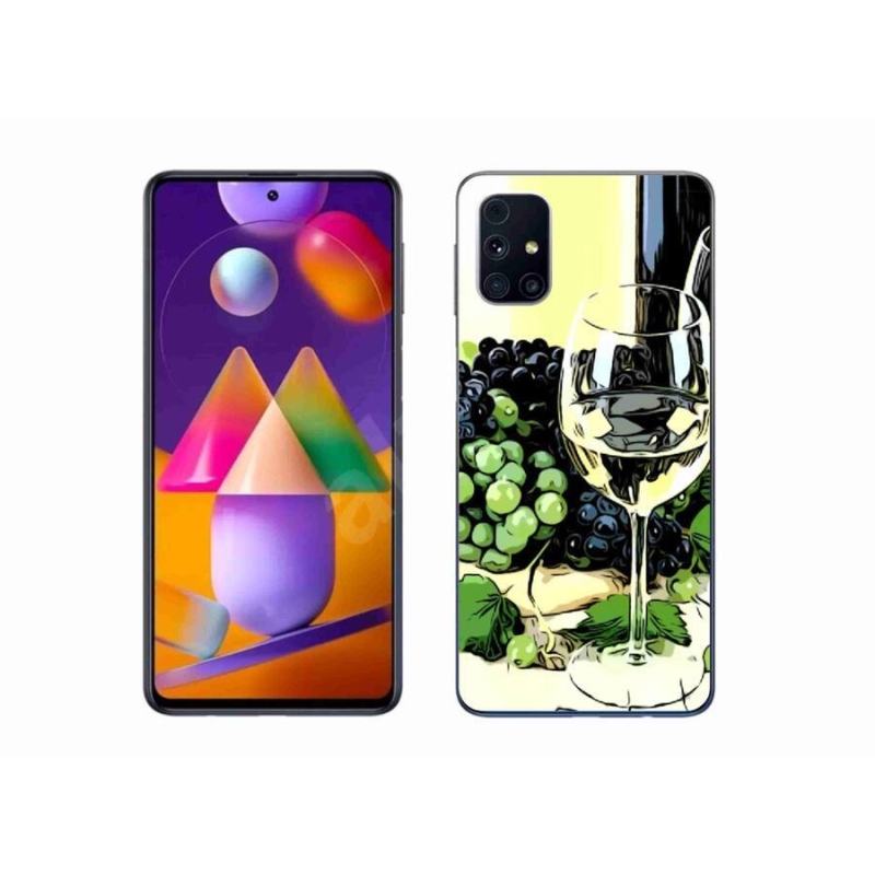 Gelový kryt mmCase na mobil Samsung Galaxy M31s - sklenka vína