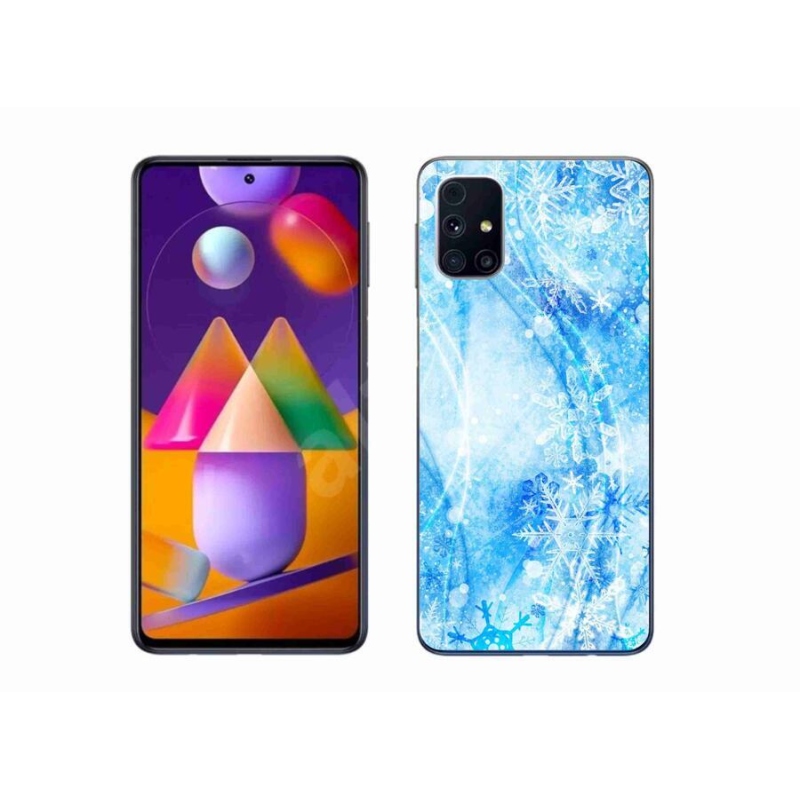 Gelový kryt mmCase na mobil Samsung Galaxy M31S - sněhové vločky