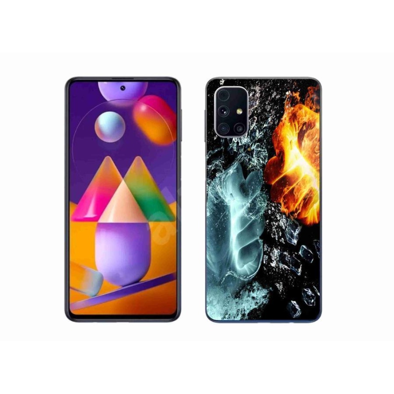 Gelový kryt mmCase na mobil Samsung Galaxy M31s - voda a oheň