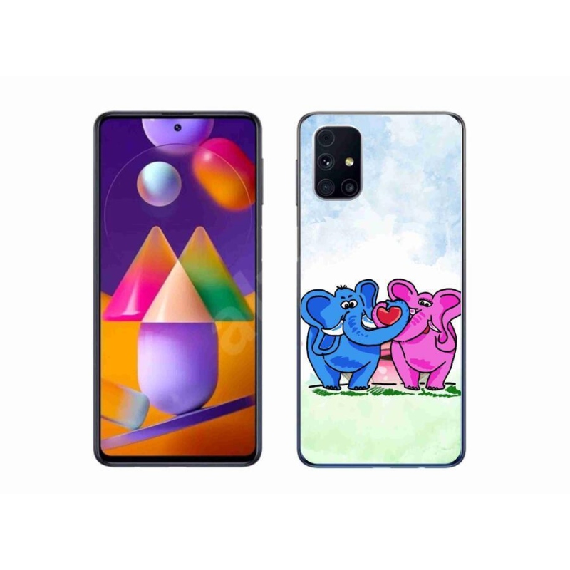 Gelový kryt mmCase na mobil Samsung Galaxy M31s - zamilovaní sloni