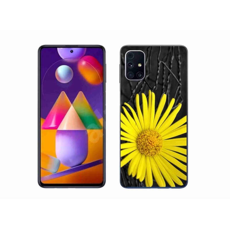Gelový kryt mmCase na mobil Samsung Galaxy M31s - žlutá květina