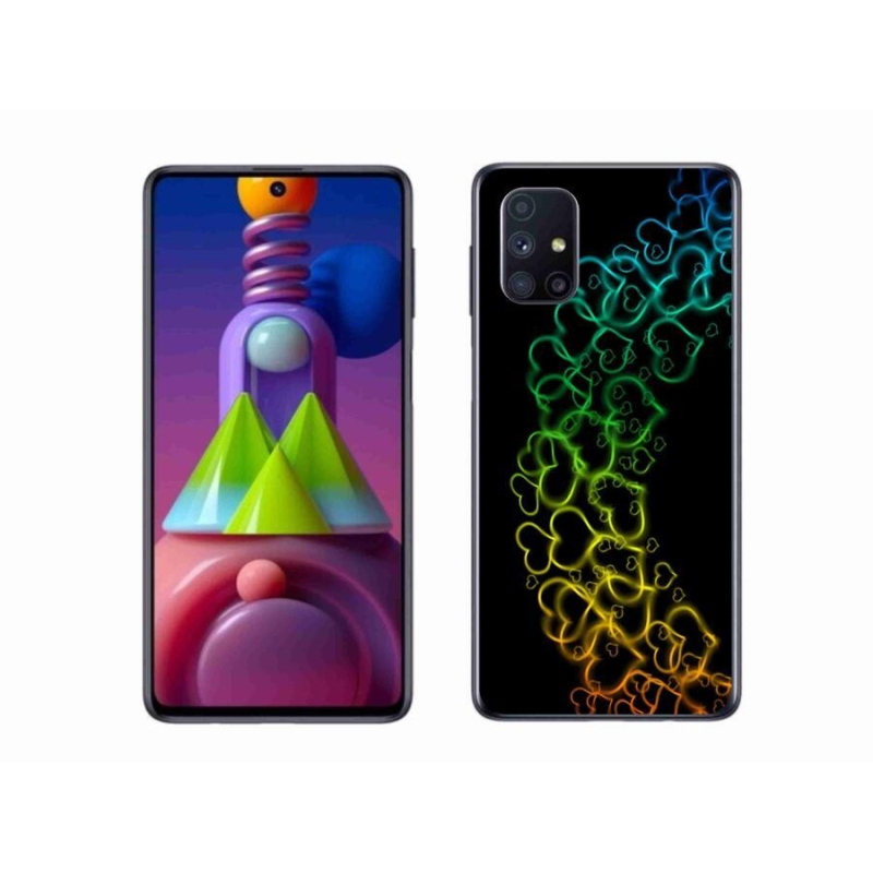 Gelový kryt mmCase na mobil Samsung Galaxy M51 - barevná srdíčka