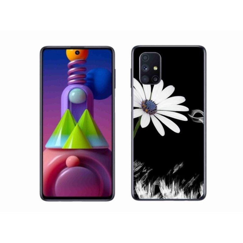 Gelový kryt mmCase na mobil Samsung Galaxy M51 - bílá květina