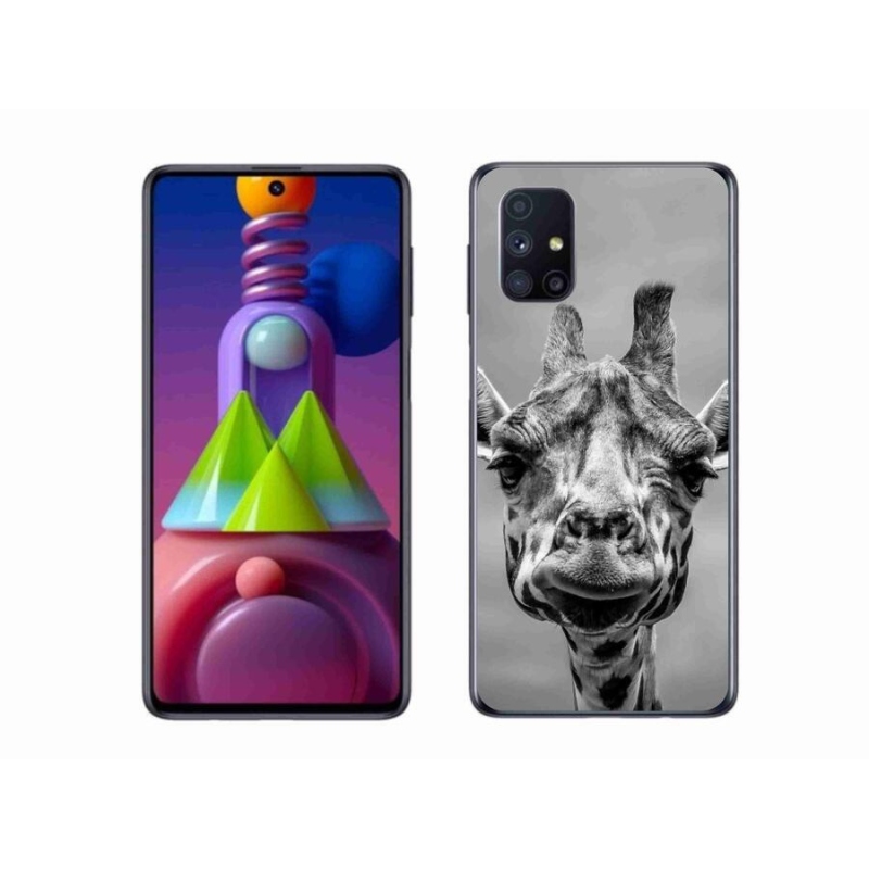 Gelový kryt mmCase na mobil Samsung Galaxy M51 - černobílá žirafa