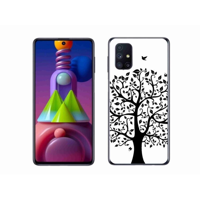 Gelový kryt mmCase na mobil Samsung Galaxy M51 - černobílý strom
