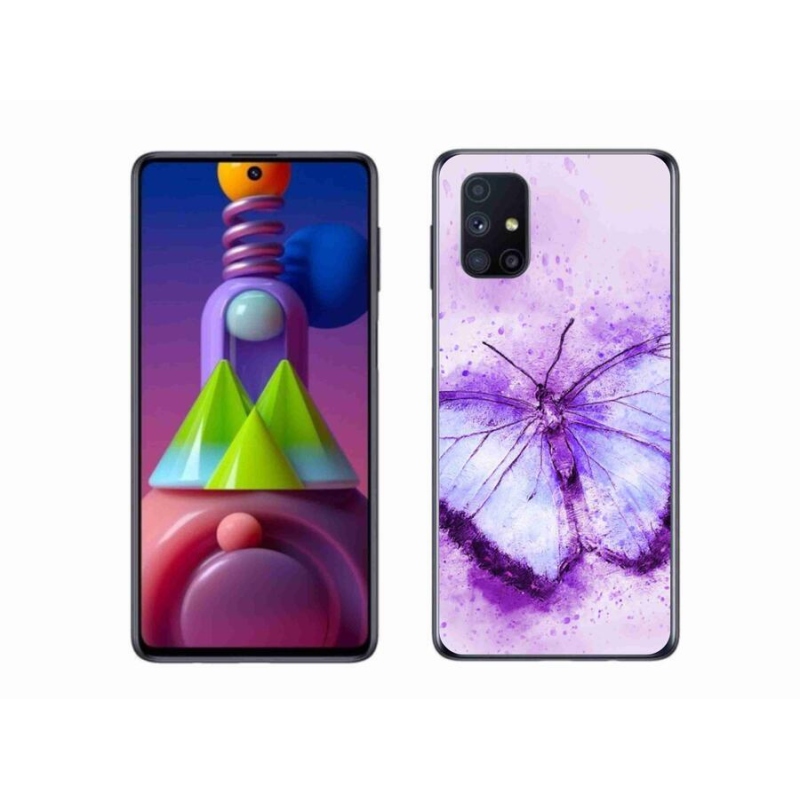 Gelový kryt mmCase na mobil Samsung Galaxy M51 - fialový motýl