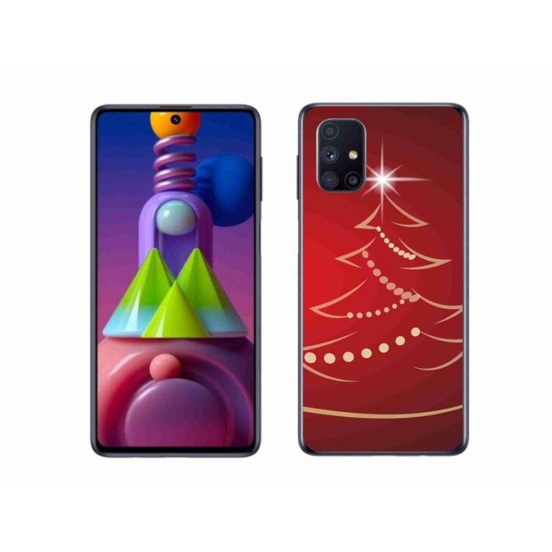Gelový kryt mmCase na mobil Samsung Galaxy M51 - kreslený vánoční stromek