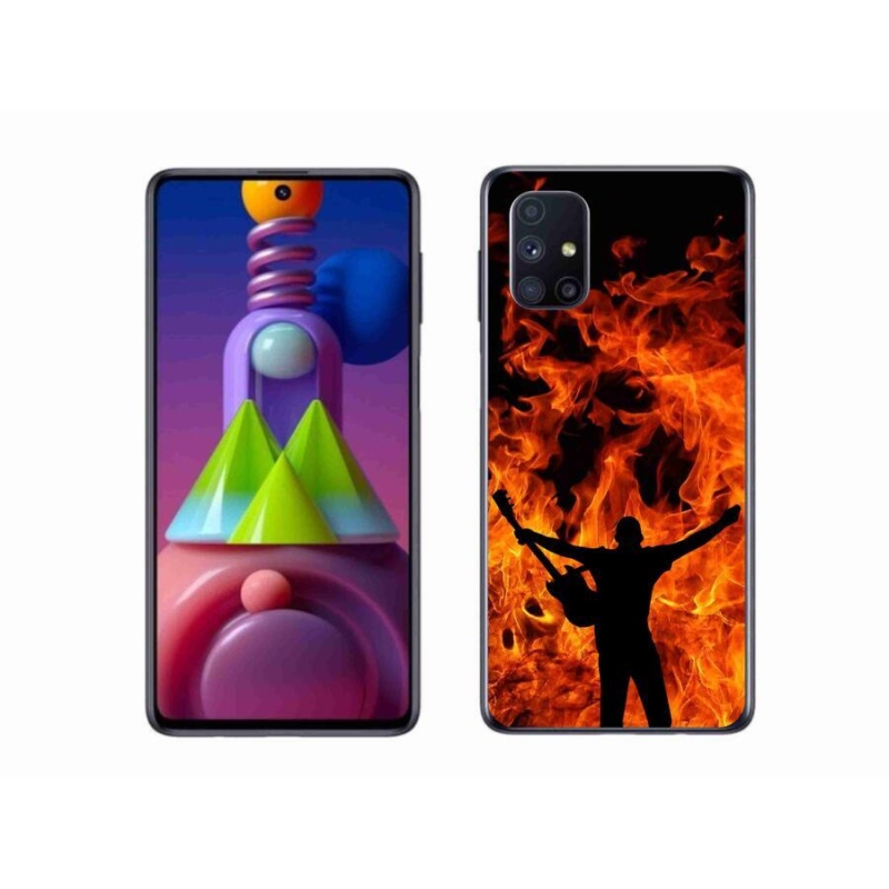 Gelový kryt mmCase na mobil Samsung Galaxy M51 - muzikant a oheň