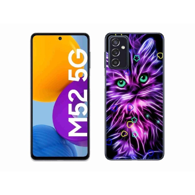 Gelový kryt mmCase na mobil Samsung Galaxy M52 5G - abstraktní kočka