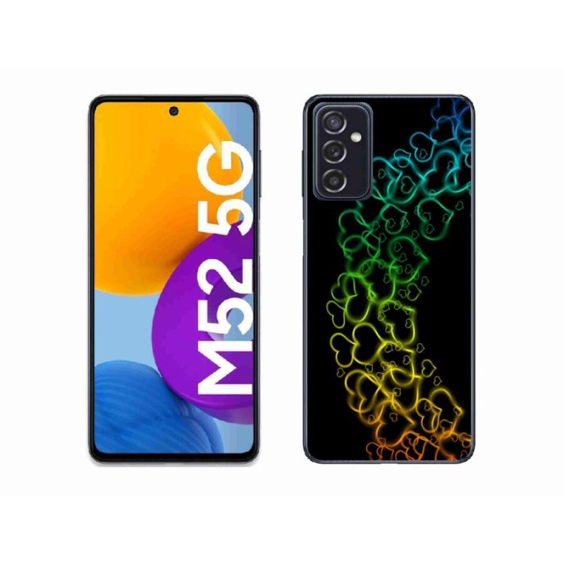 Gelový kryt mmCase na mobil Samsung Galaxy M52 5G - barevná srdíčka