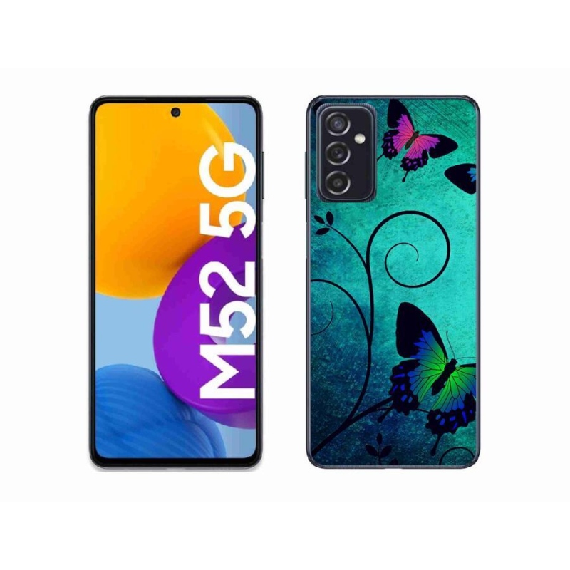 Gelový kryt mmCase na mobil Samsung Galaxy M52 5G - barevní motýli