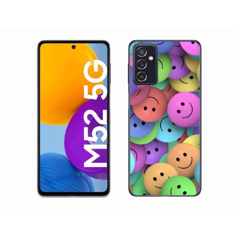 Gelový kryt mmCase na mobil Samsung Galaxy M52 5G - barevní smajlíci