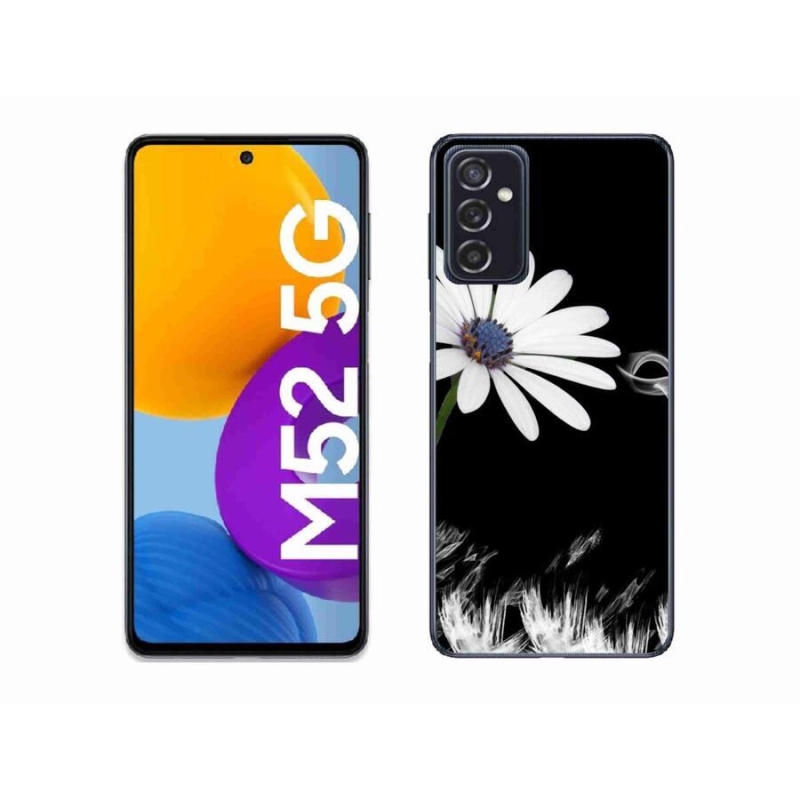 Gelový kryt mmCase na mobil Samsung Galaxy M52 5G - bílá květina