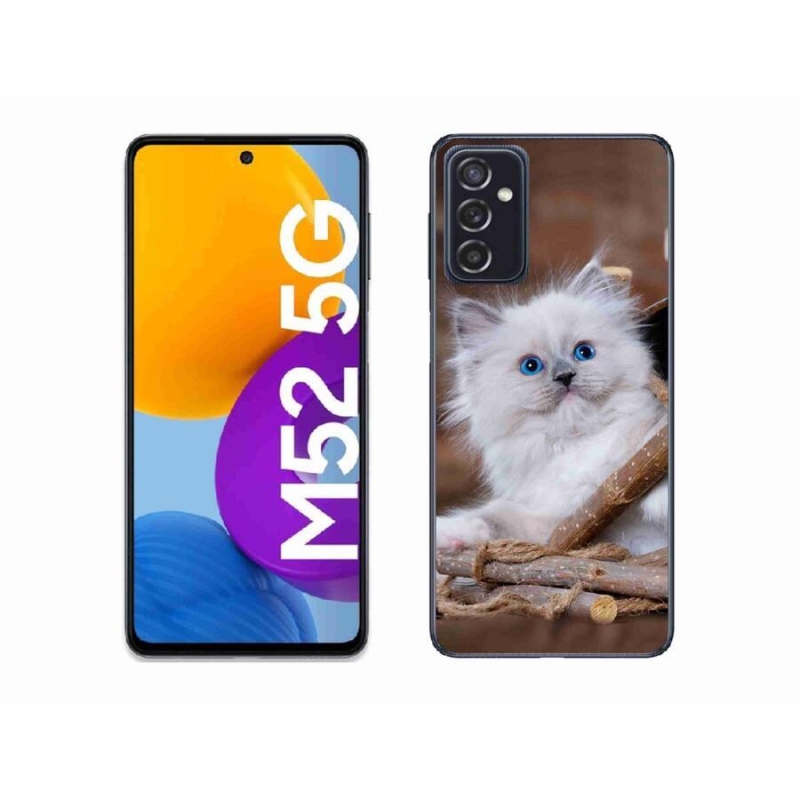 Gelový kryt mmCase na mobil Samsung Galaxy M52 5G - bílé kotě