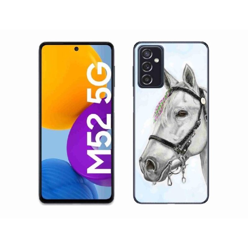 Gelový kryt mmCase na mobil Samsung Galaxy M52 5G - bílý kůň 1