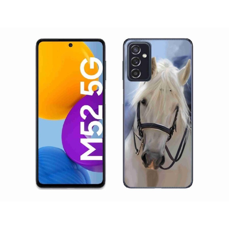 Gelový kryt mmCase na mobil Samsung Galaxy M52 5G - bílý kůň