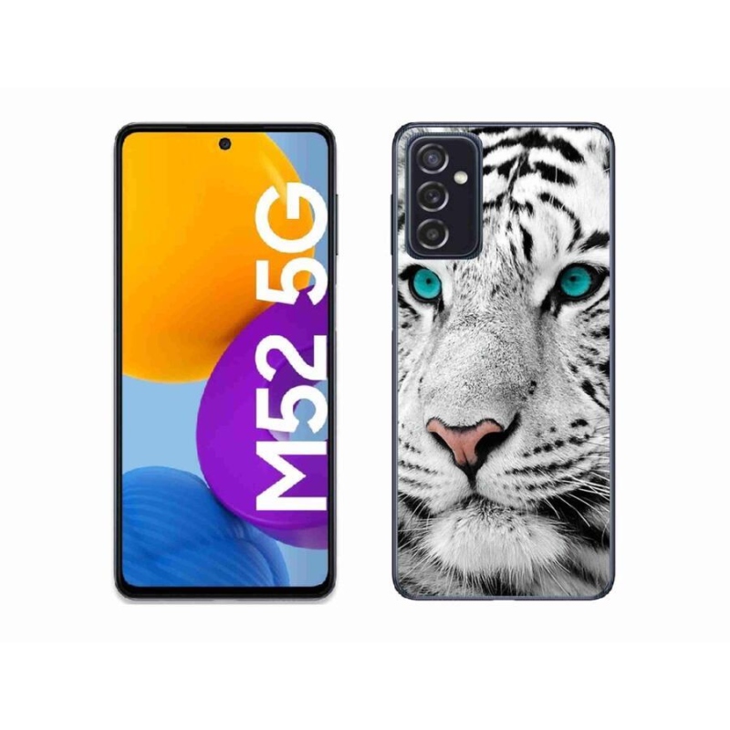 Gelový kryt mmCase na mobil Samsung Galaxy M52 5G - bílý tygr