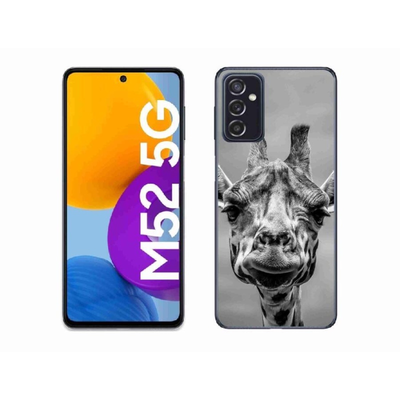 Gelový kryt mmCase na mobil Samsung Galaxy M52 5G - černobílá žirafa