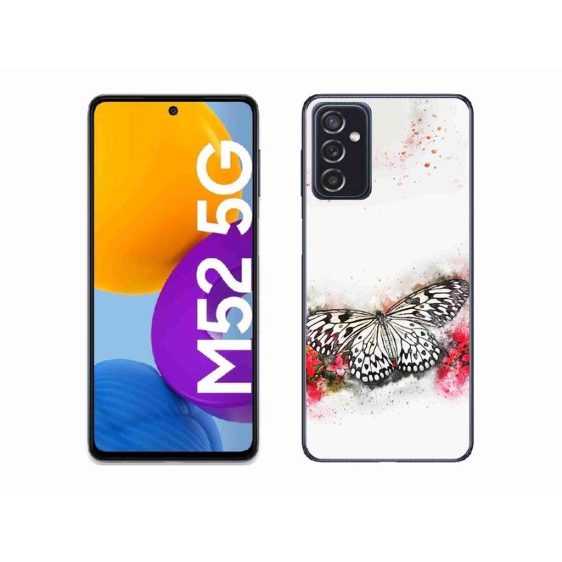Gelový kryt mmCase na mobil Samsung Galaxy M52 5G - černobílý motýl