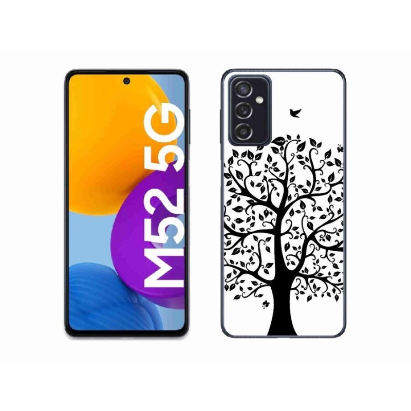 Gelový kryt mmCase na mobil Samsung Galaxy M52 5G - černobílý strom