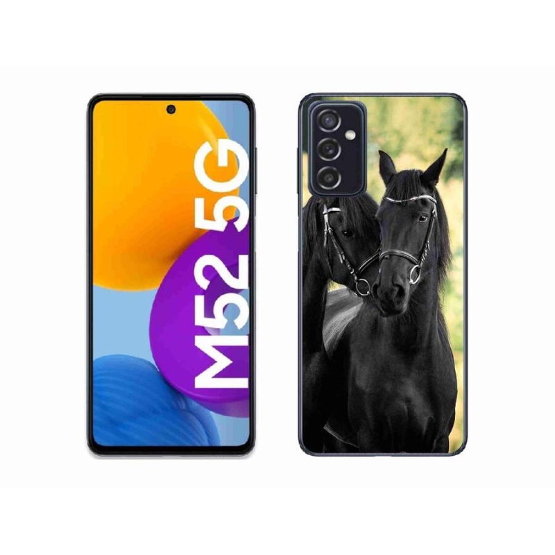Gelový kryt mmCase na mobil Samsung Galaxy M52 5G - dva černí koně