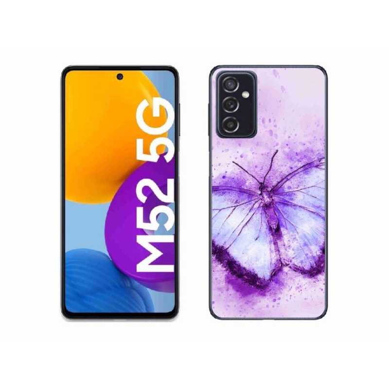 Gelový kryt mmCase na mobil Samsung Galaxy M52 5G - fialový motýl