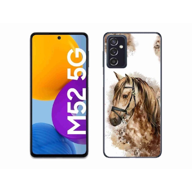 Gelový kryt mmCase na mobil Samsung Galaxy M52 5G - hnědý kreslený kůň