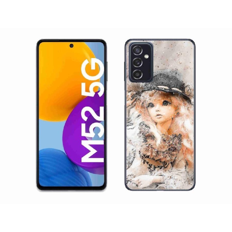 Gelový kryt mmCase na mobil Samsung Galaxy M52 5G - holčička s kloboukem