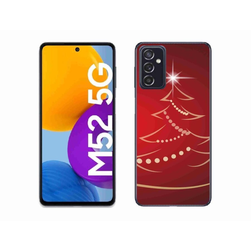 Gelový kryt mmCase na mobil Samsung Galaxy M52 5G - kreslený vánoční stromek